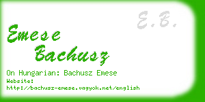 emese bachusz business card